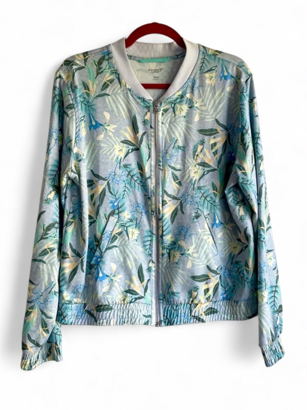 Old Navy Women's Tropical Print Lightweight Bomber Jacket Size L